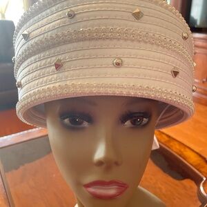 Elegant White Studded Women's Hat